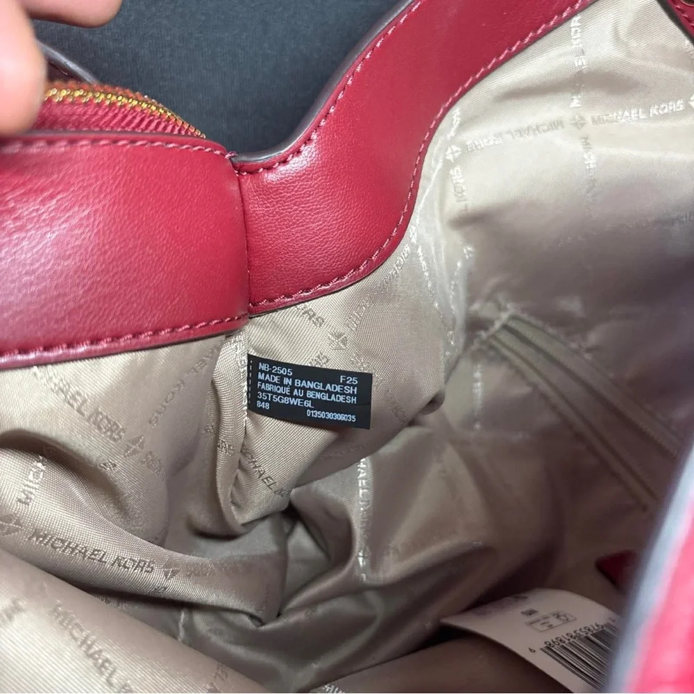 Michael Kors Red Leather Shoulder Bag Brand New - Picture 7 of 11
